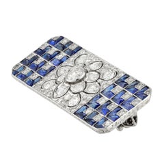 An Art Deco sapphire and diamond brooch