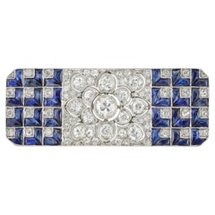 An Art Deco sapphire and diamond brooch