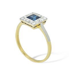 Art Deco Sapphire and Diamond Cluster Ring