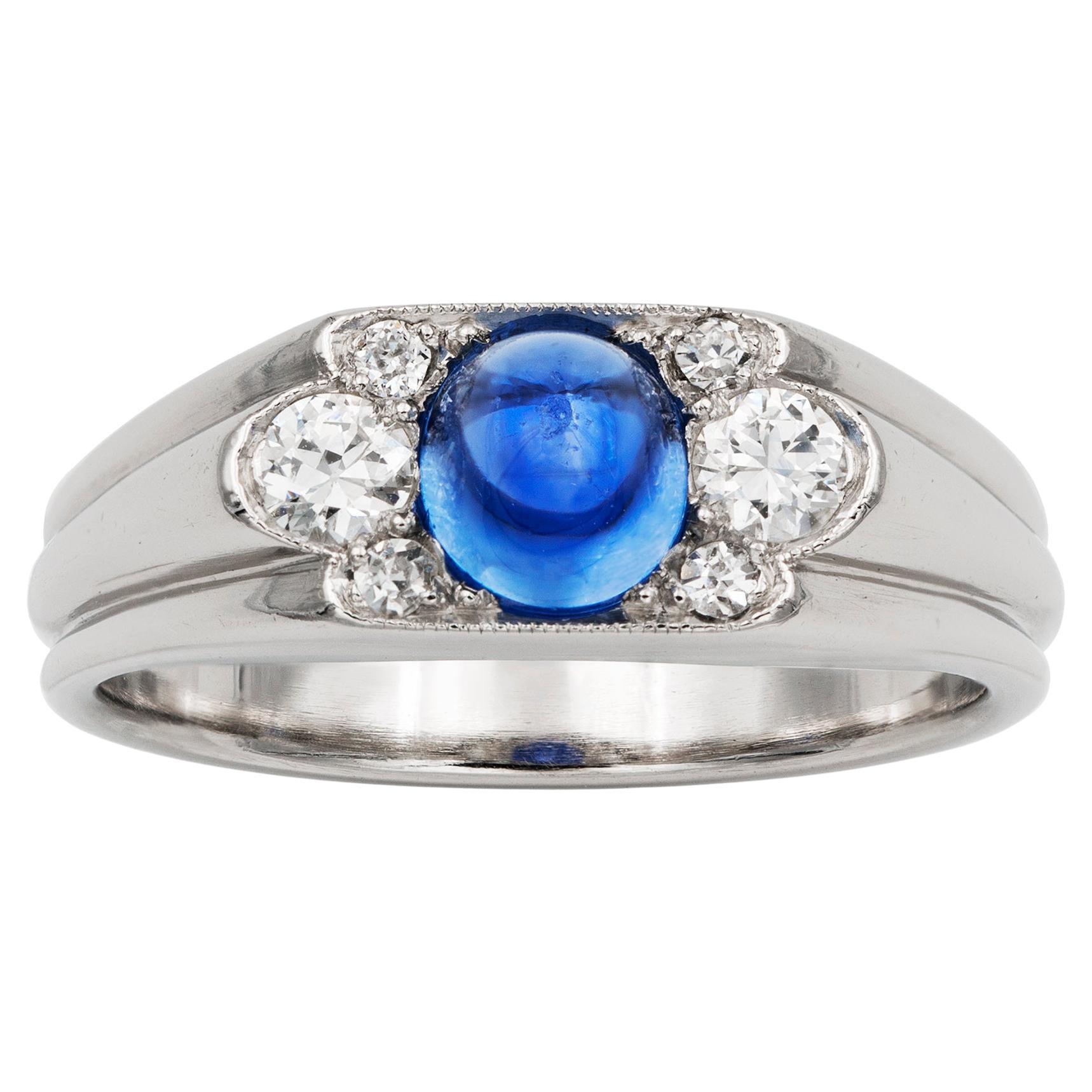 An Art Deco Sapphire And Diamond Ring For Sale