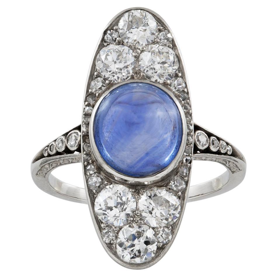 An Art Deco sapphire and diamond ring