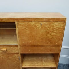 Armario para bebidas Art Decó de abedul satinado color miel, de Heal's of London