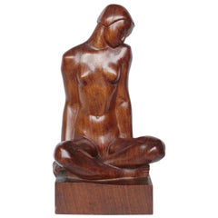 Art Deco Seated Nude Figurine by Tcherniak