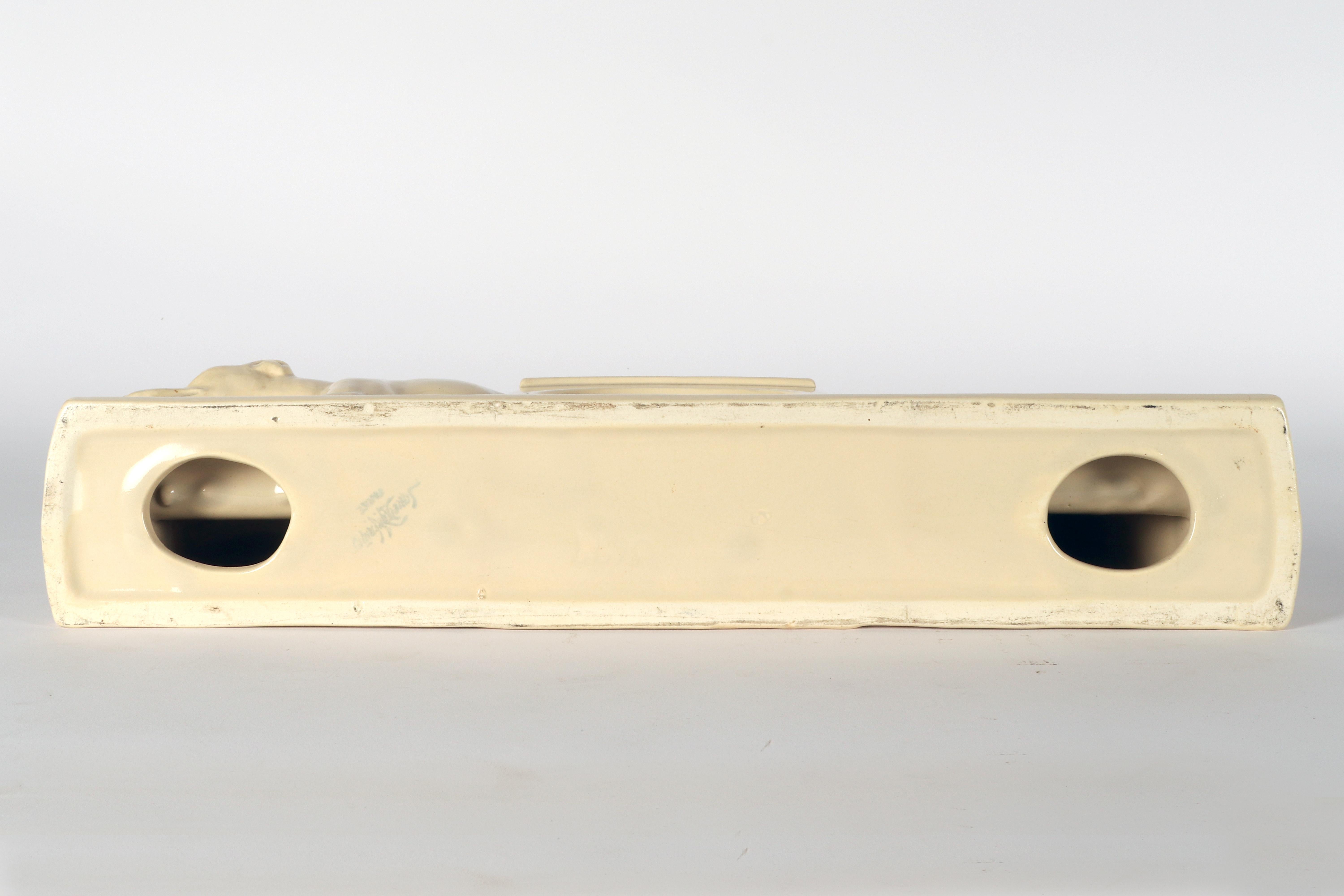 Ensemble de pendules de cheminée Art déco, céramique de Sarreguemines, France, 1930. en vente 4