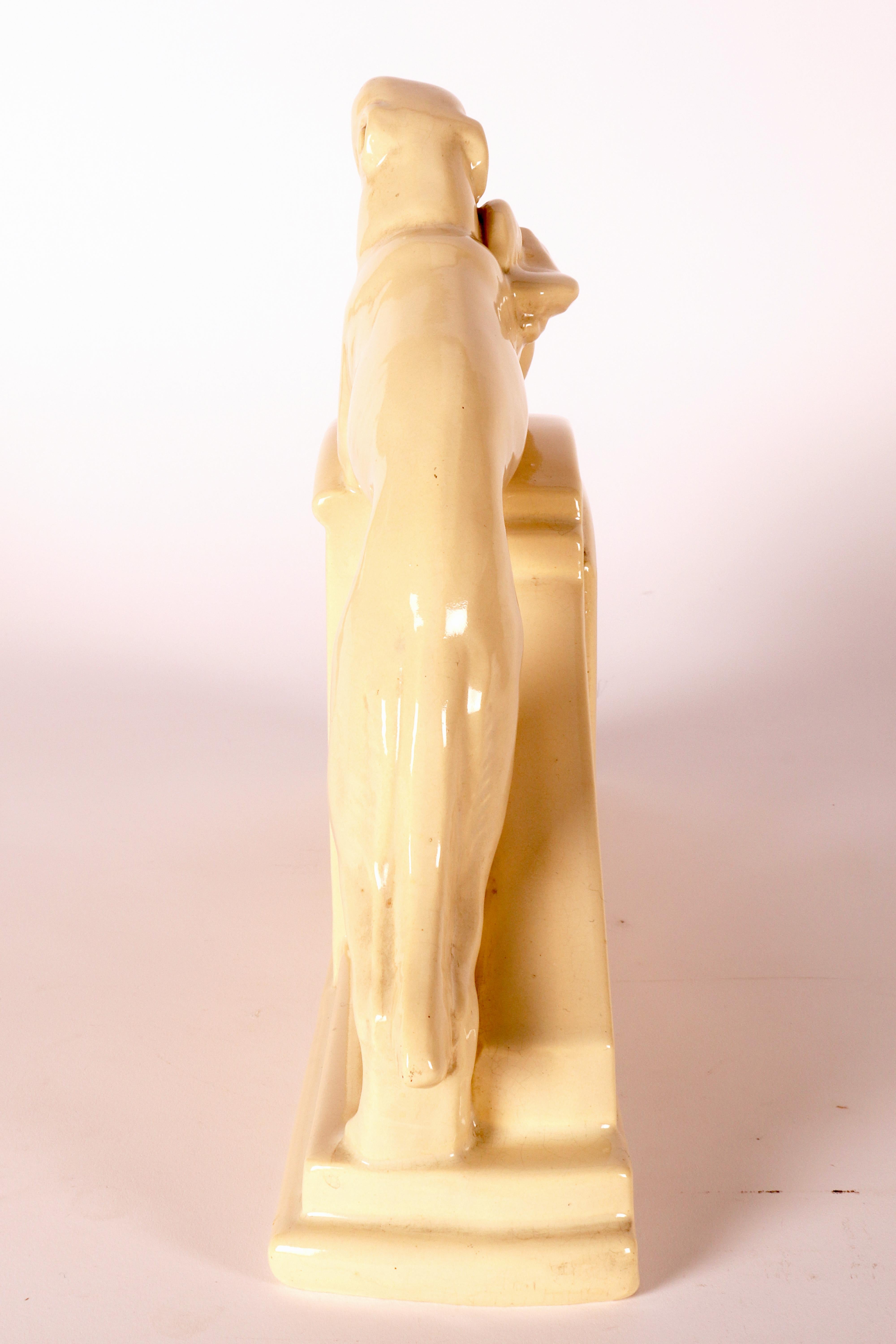 Ensemble de pendules de cheminée Art déco, céramique de Sarreguemines, France, 1930. en vente 3