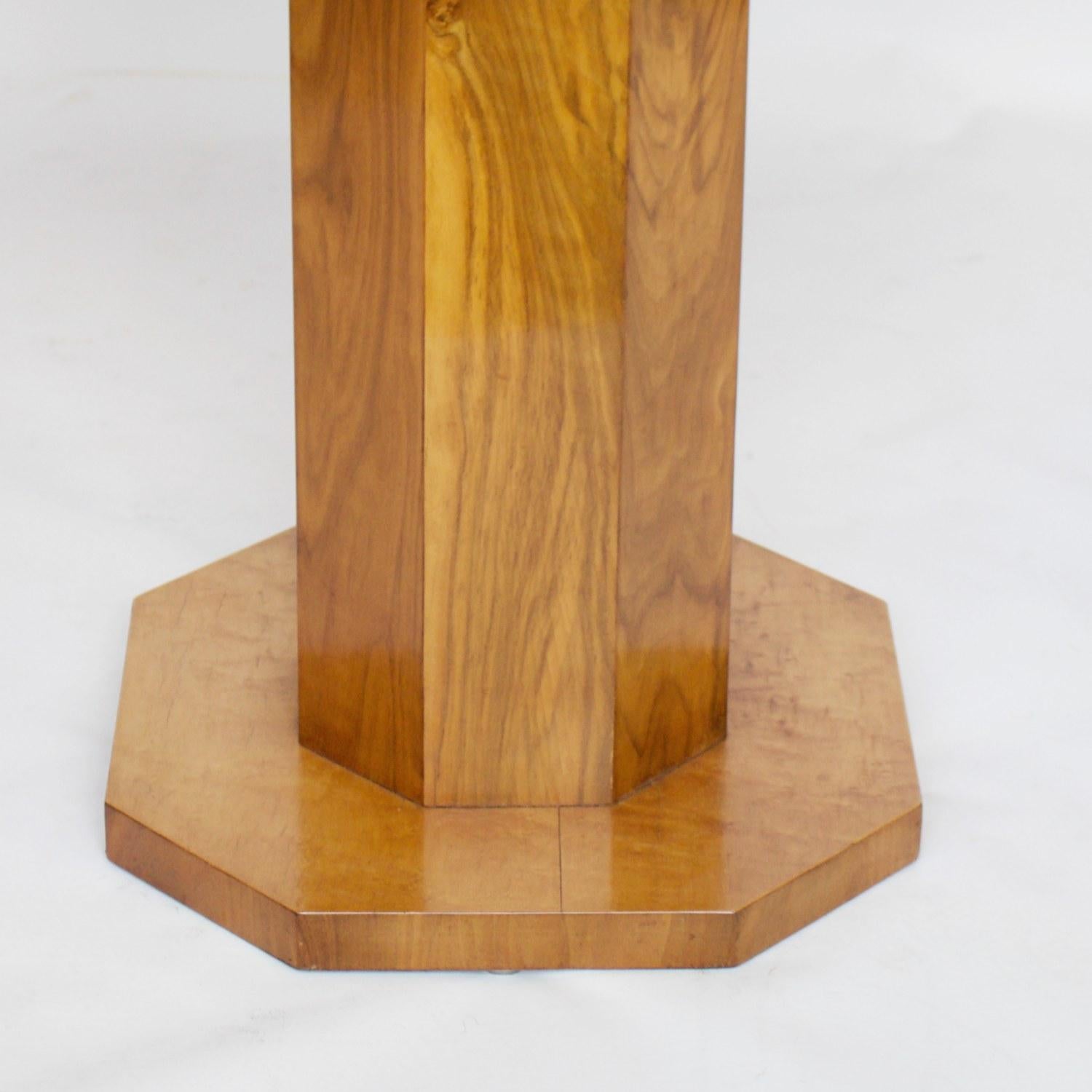 English Art Deco Side Table with Birdseye Maple and Burr Walnut Veneers