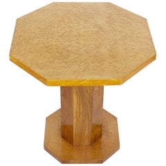 Art Deco Side Table with Birdseye Maple and Burr Walnut Veneers