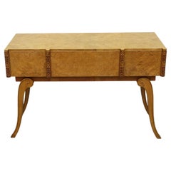 Art Deco Sideboard / Console Table in Burr Walnut and Satinwood