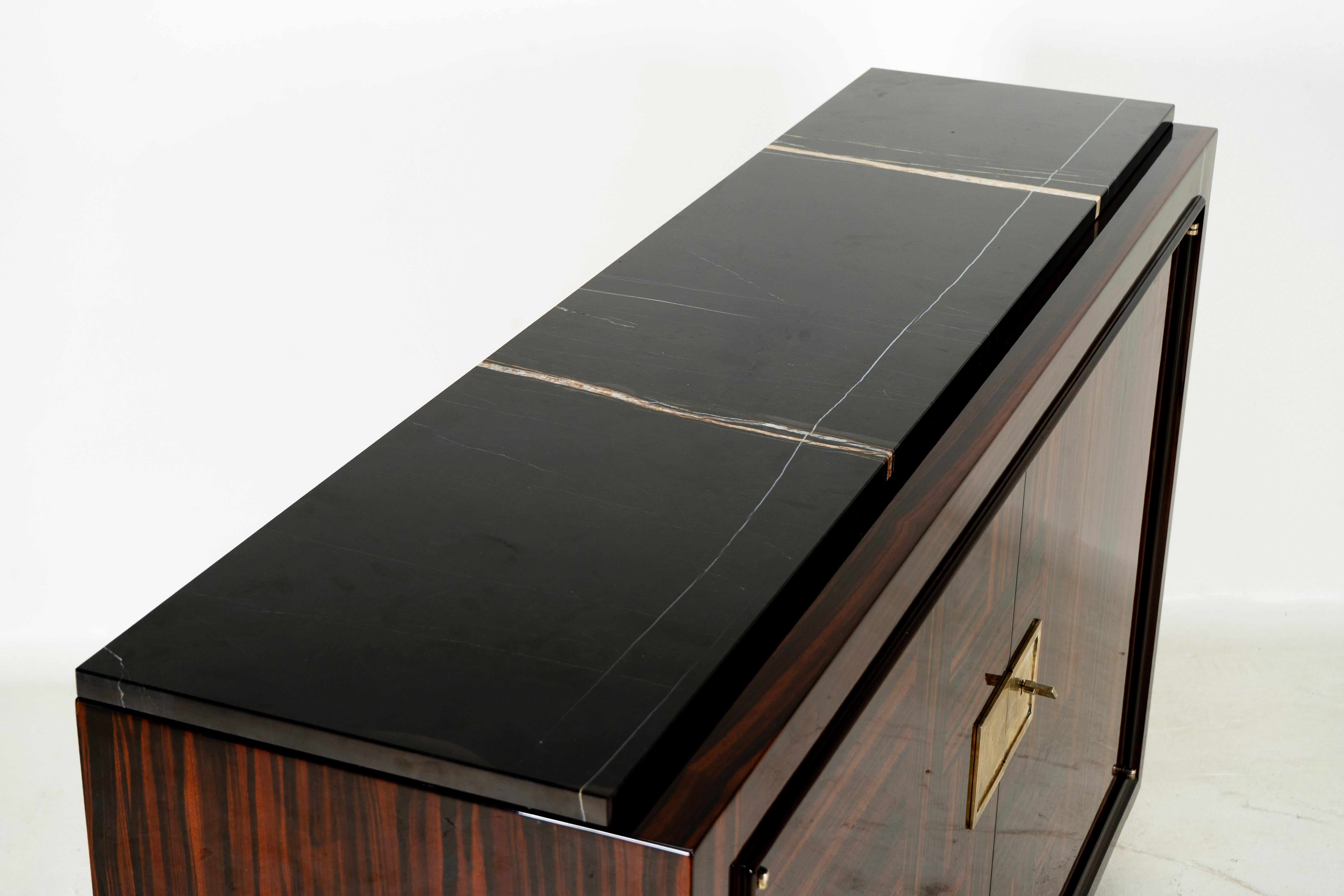 An Art Deco Sideboard with a Black Marble Top For Sale 7
