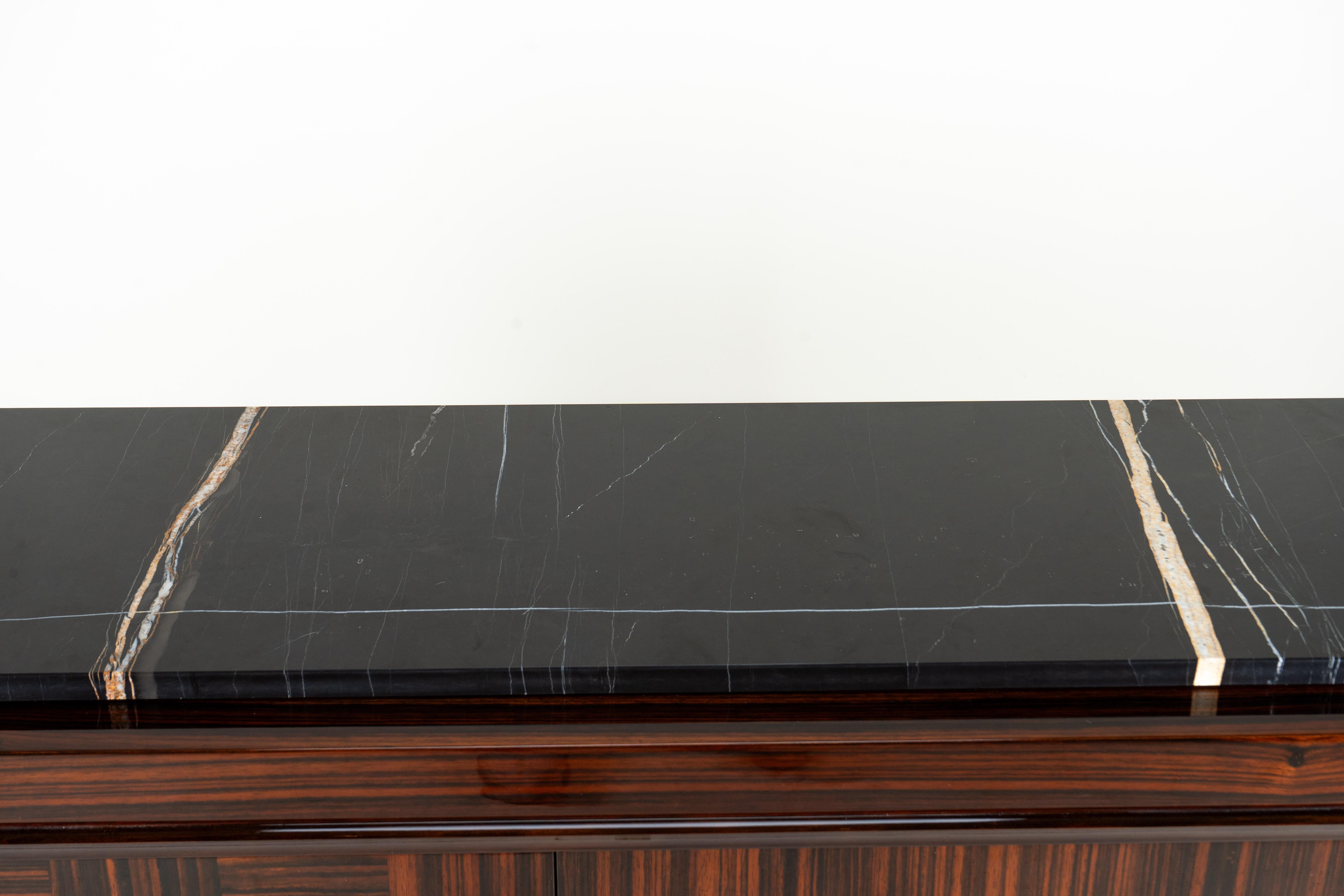 An Art Deco Sideboard with a Black Marble Top For Sale 8