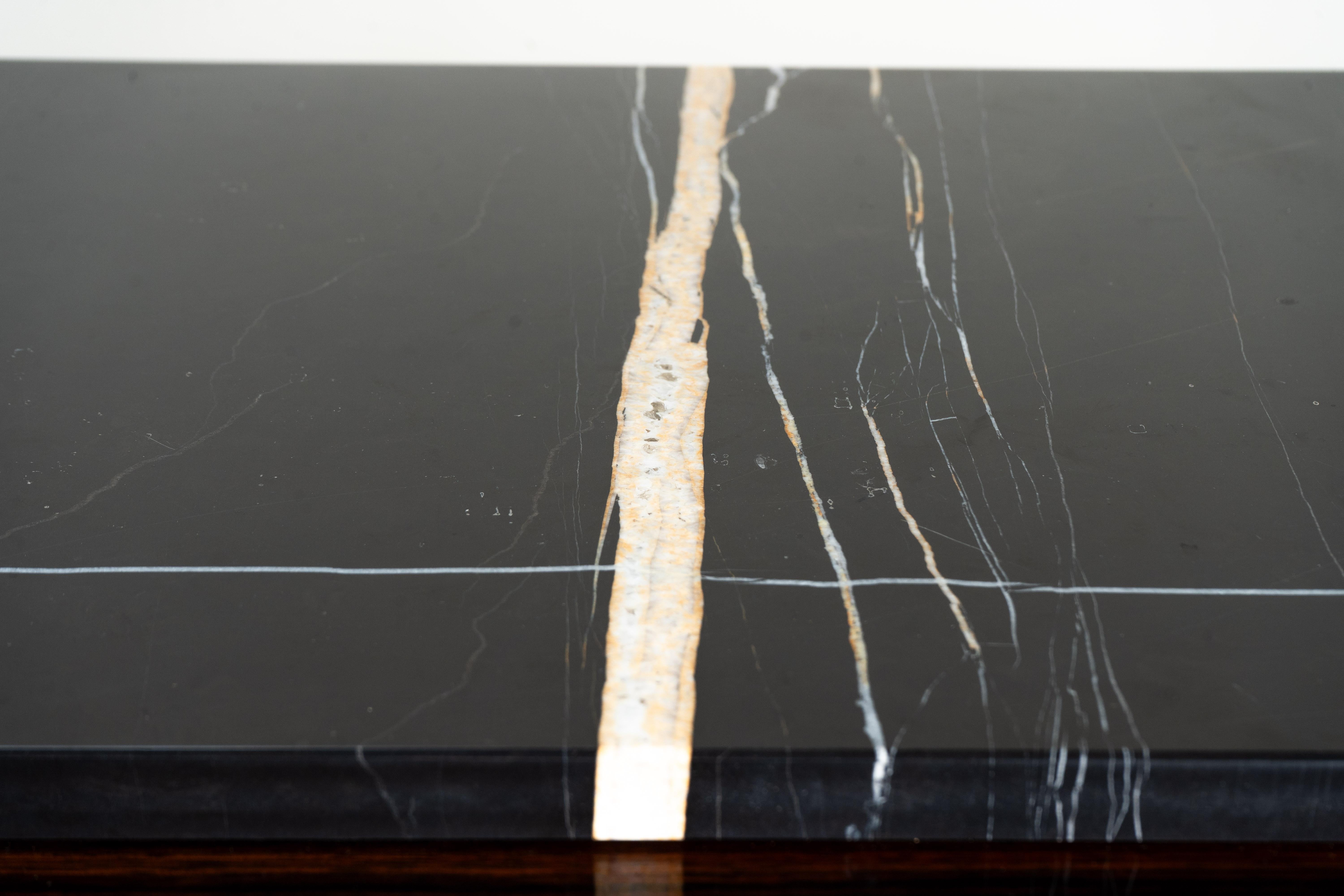 An Art Deco Sideboard with a Black Marble Top For Sale 9