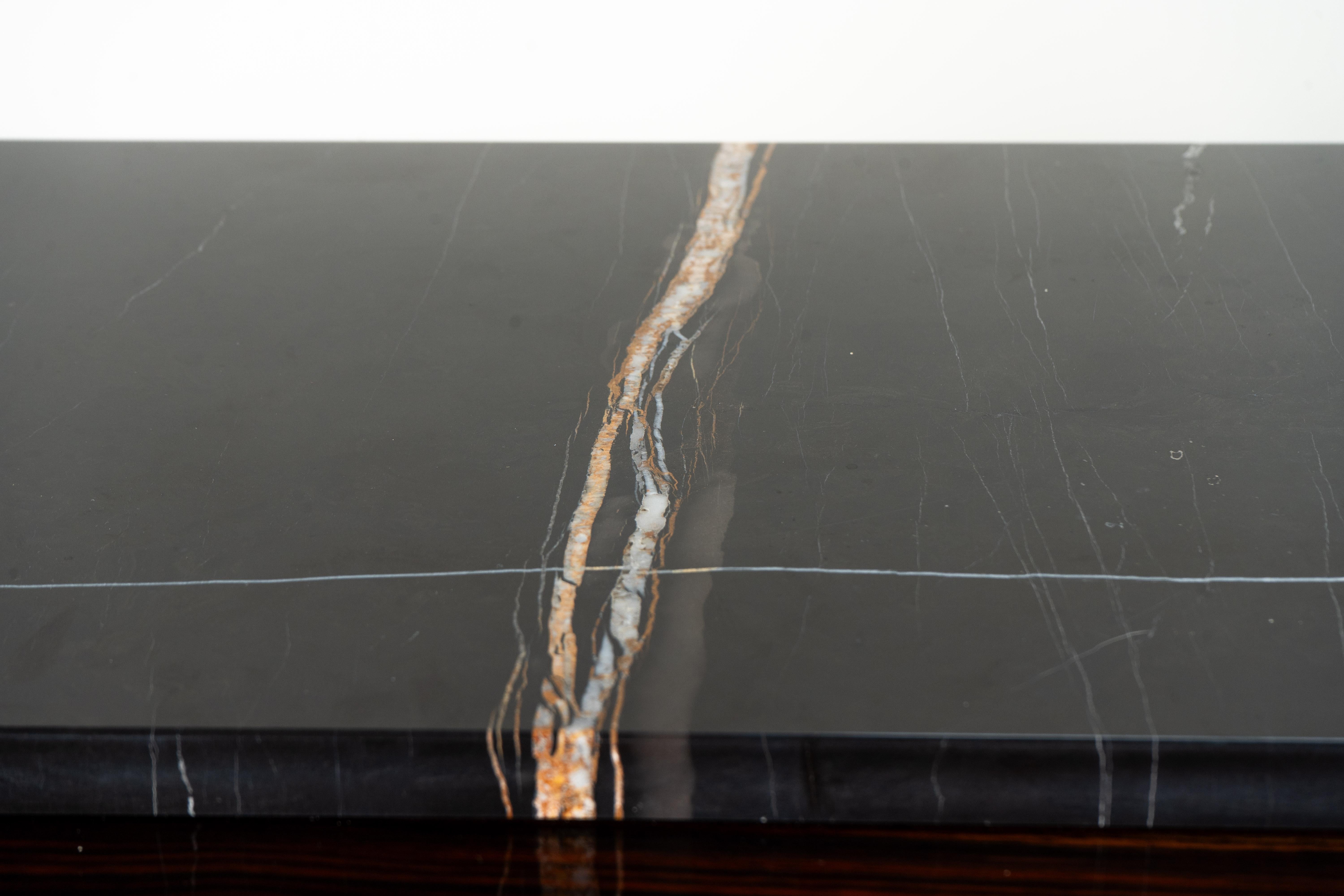An Art Deco Sideboard with a Black Marble Top For Sale 10