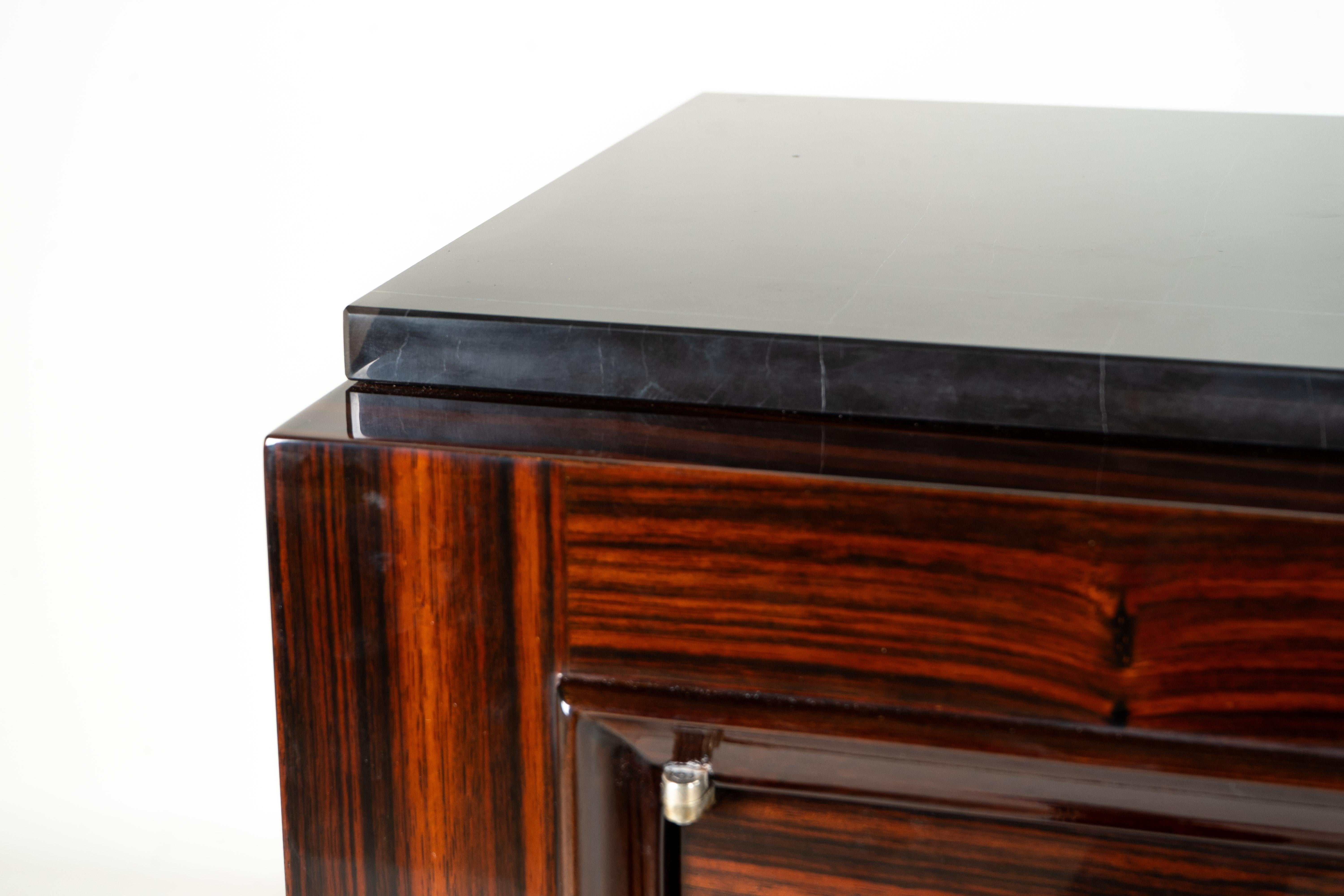 An Art Deco Sideboard with a Black Marble Top For Sale 1