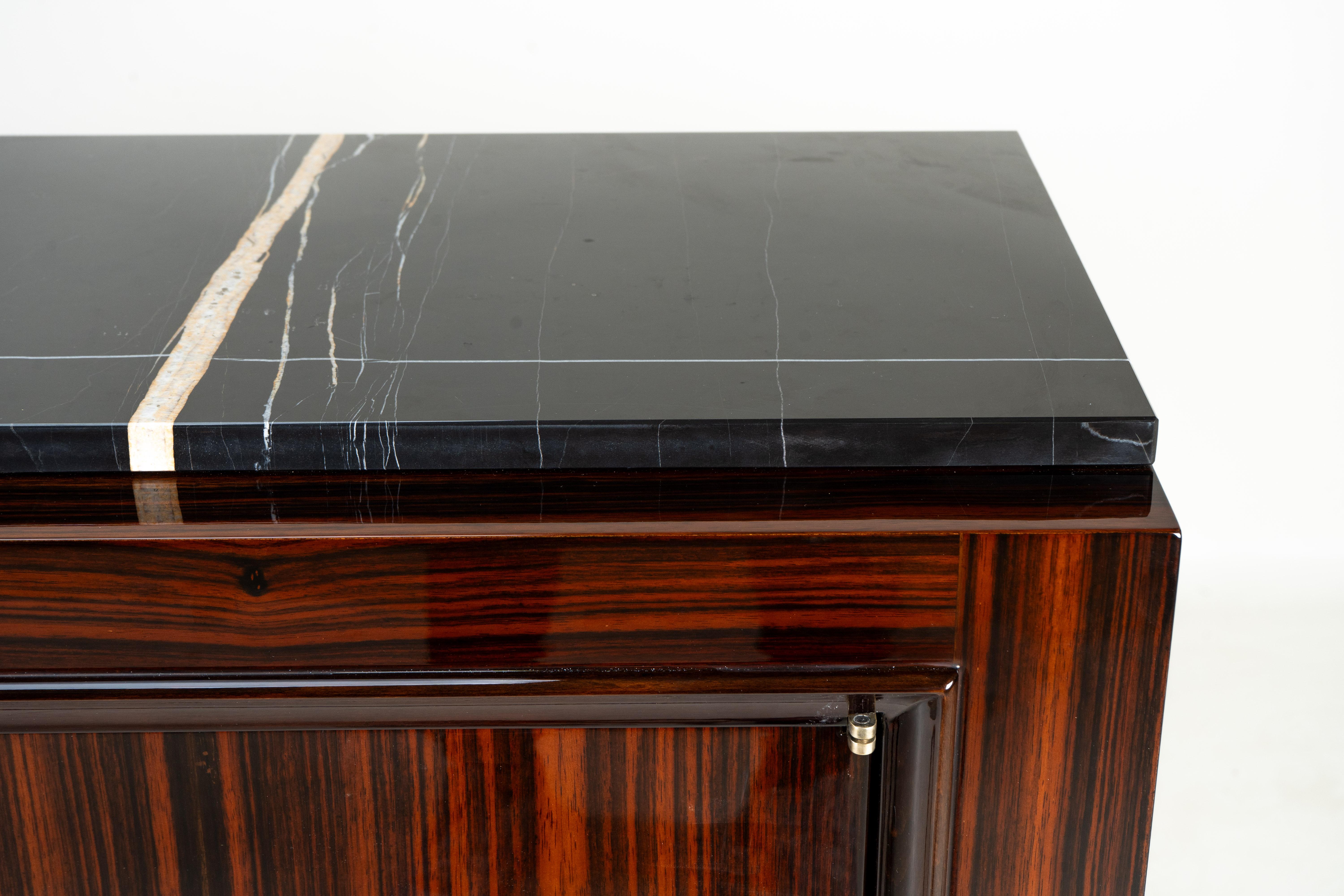 An Art Deco Sideboard with a Black Marble Top For Sale 2