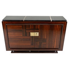 An Art Deco Sideboard with a Black Marble Top