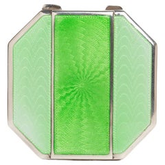 An Art Deco Silver Gilt And Guilloche Enamel Compact