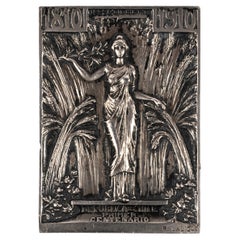 Antique An Art Deco Silver Plaque by René Lalique 