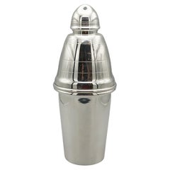 An Art Deco silver plate bullet cocktail shaker by Yeoman