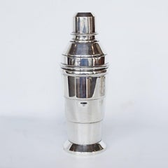 rt Deco Silver Plated Cocktail Shaker and Six Beakers, Circa 1935