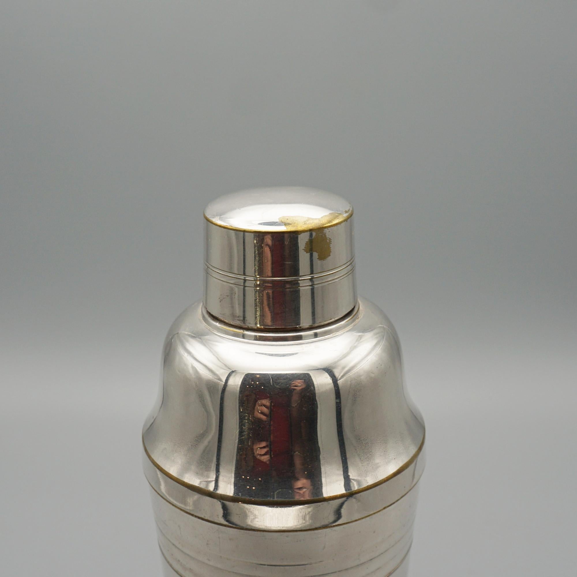 Versilberter Cocktailshaker im Art déco-Stil von Lancel Paris (Französisch)