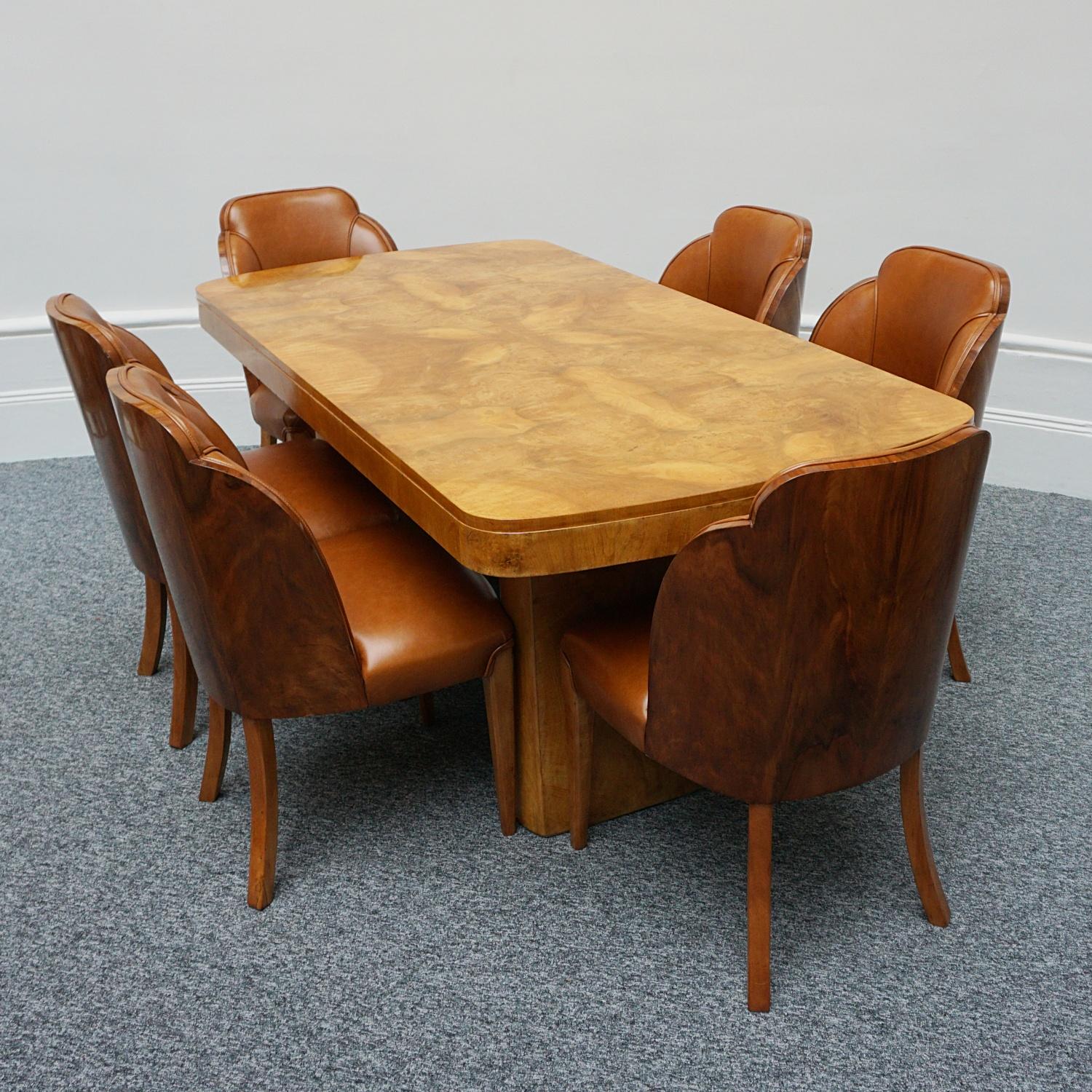 Art Deco Six Seater Dining Suite by Harry & Lou Epstein 1