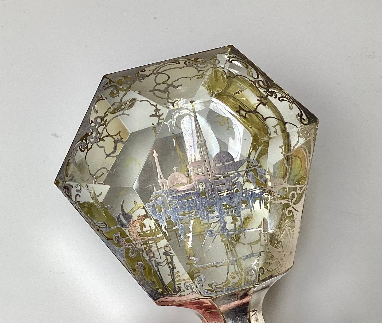 An Art Deco Sterling Silver Overlay Cordial Decanter Set 1920's For Sale 1