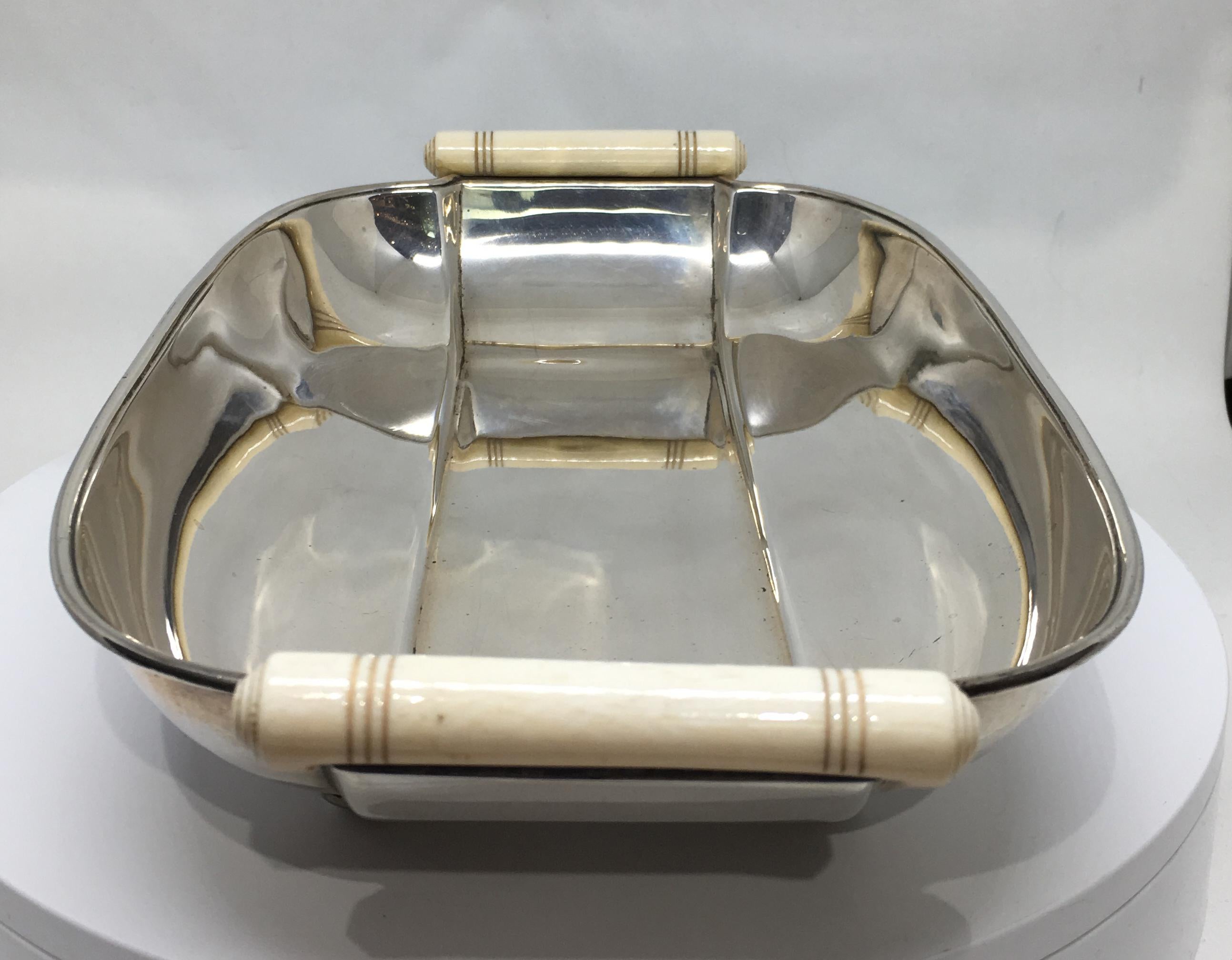 Mid-20th Century Art Deco Sterling Silver Tray or Fruit Bowl For Sale