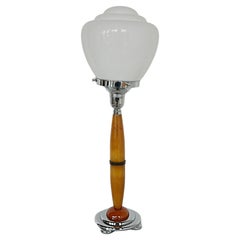 An Art Deco Style Amber Bakelite Table Lamp