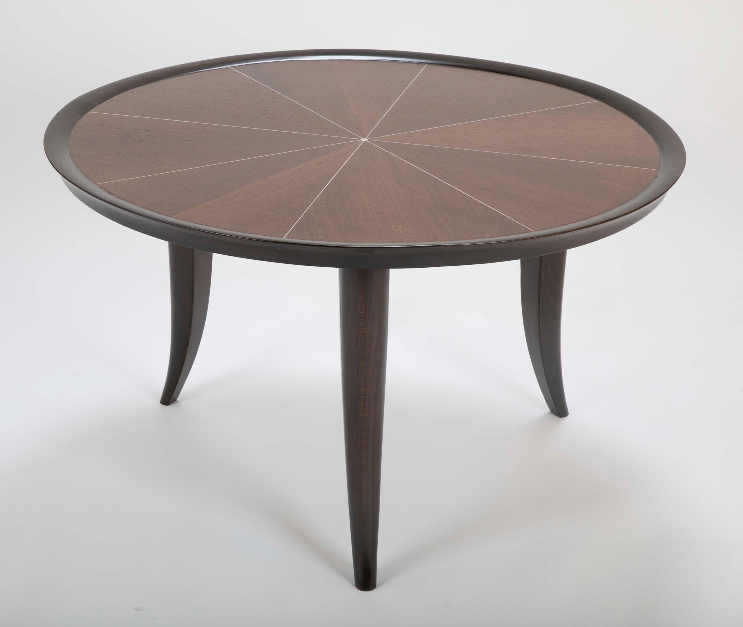 Art Deco Style Coffee Table Inlaid with Faux Ivory For Sale 1