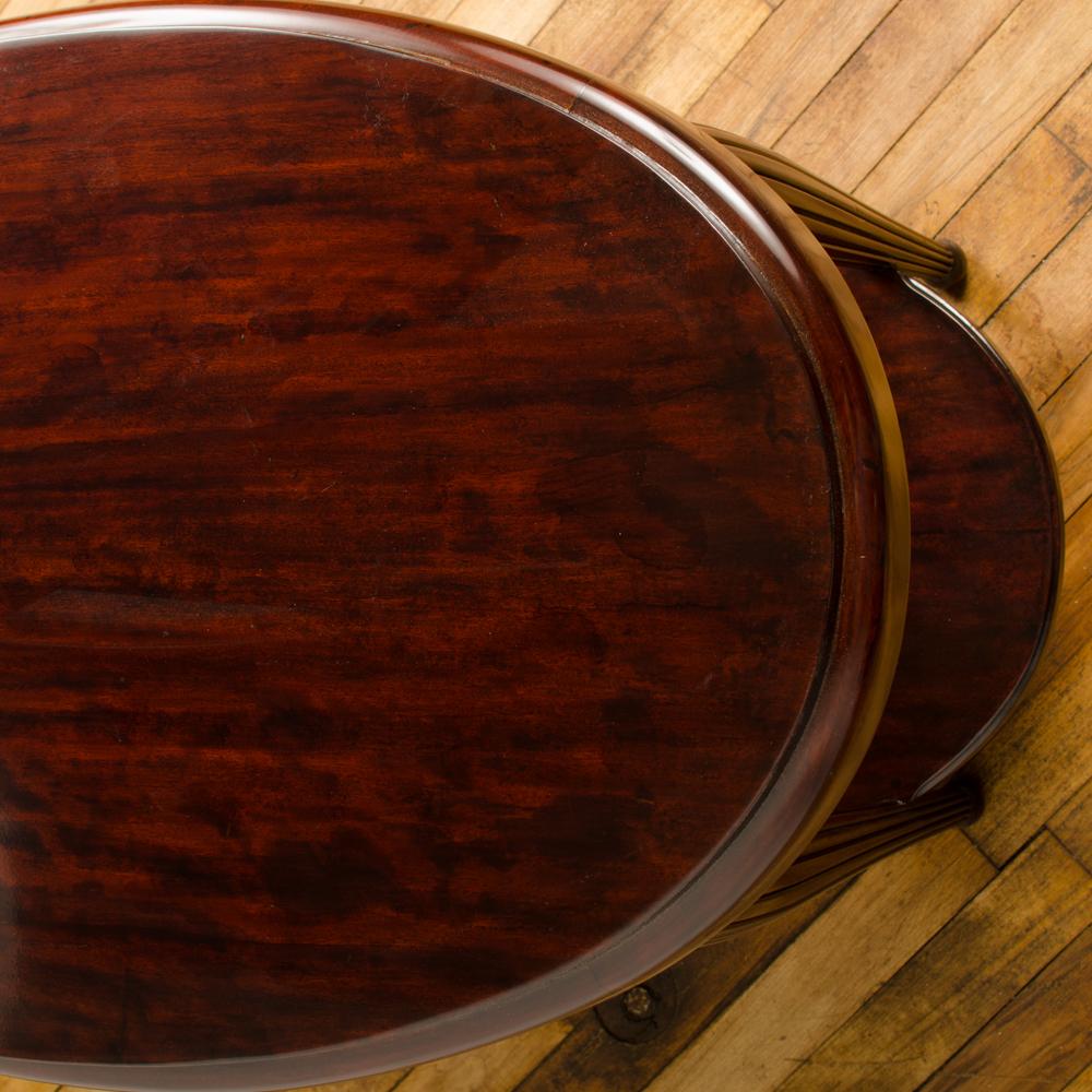 Art Deco Style Contemporary Table, Mahogany with Fluted Legs, American In Good Condition For Sale In Philadelphia, PA