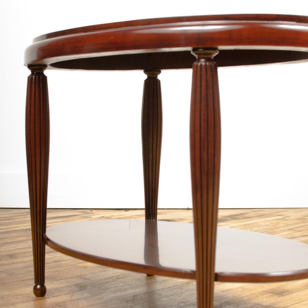 Art Deco Style Contemporary Table, Mahogany with Fluted Legs, American For Sale 3