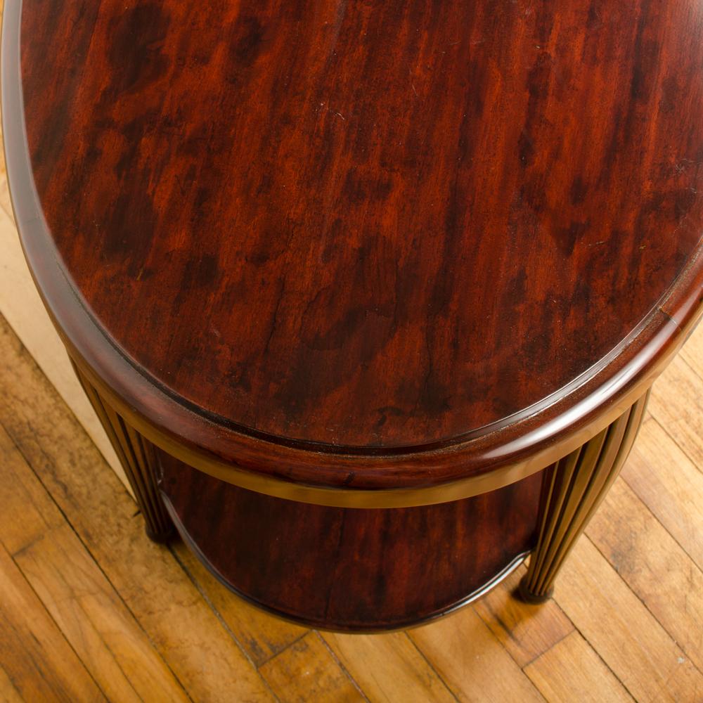 Art Deco Style Contemporary Table, Mahogany with Fluted Legs, American For Sale 5
