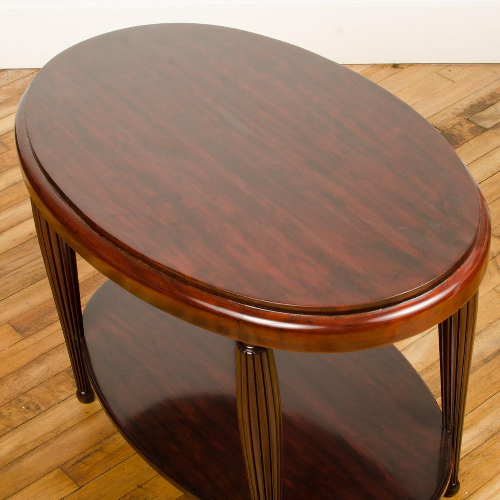 Art Deco Style Contemporary Table, Mahogany with Fluted Legs, American For Sale 6