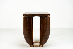 An Art Deco Style End Table With a Brass Base