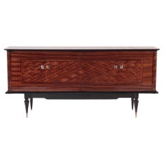 Art Deco Style French Rosewood Sideboard with Ebonized Details, C 1960