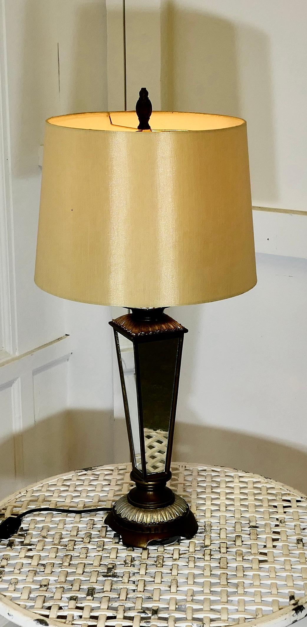 Late 20th Century An Art Deco Style Mirror Table Lamp For Sale