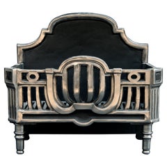 Antique Art Deco Style Polished Steel Firebasket