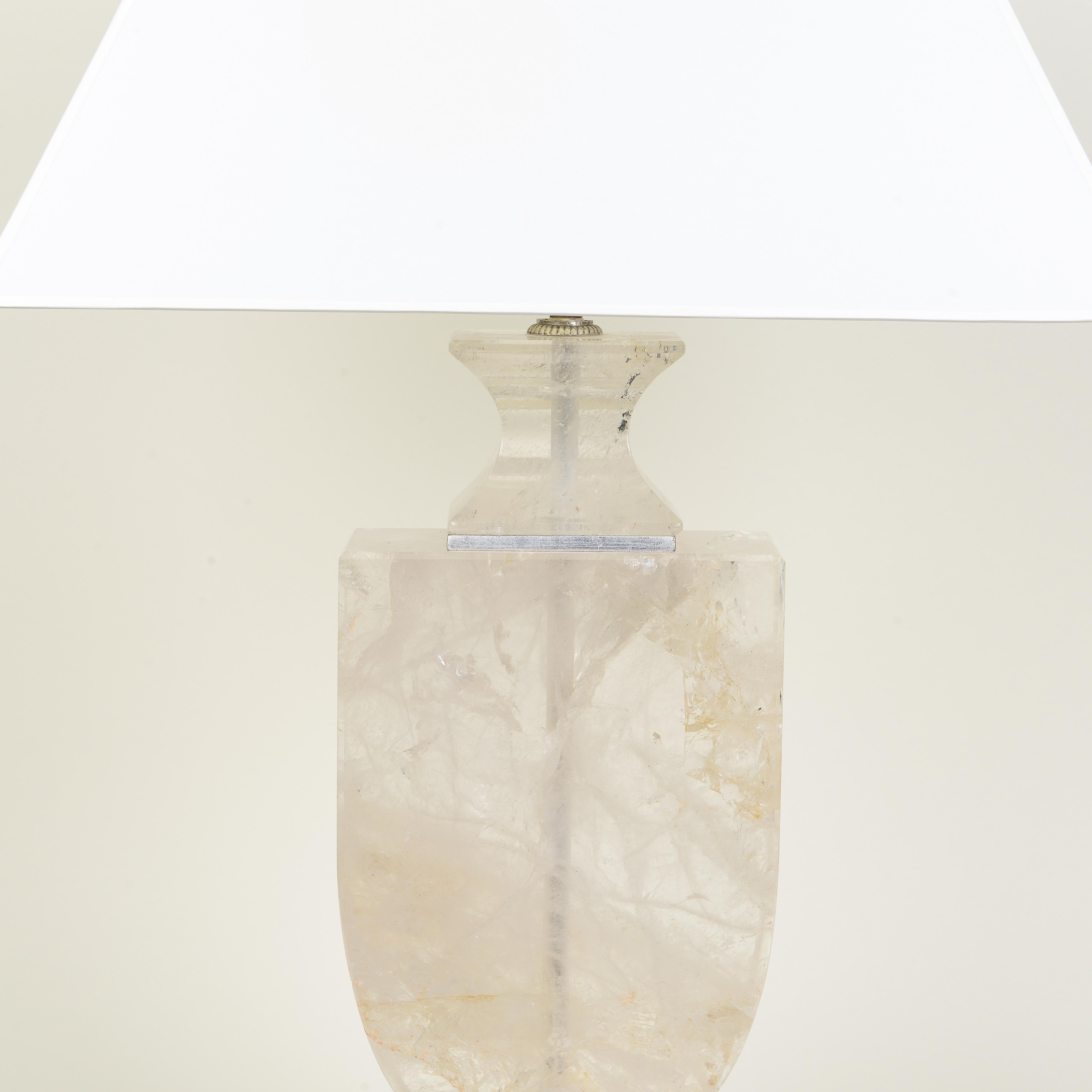 Lampe en cristal de roche de style Art déco Bon état - En vente à New York, NY