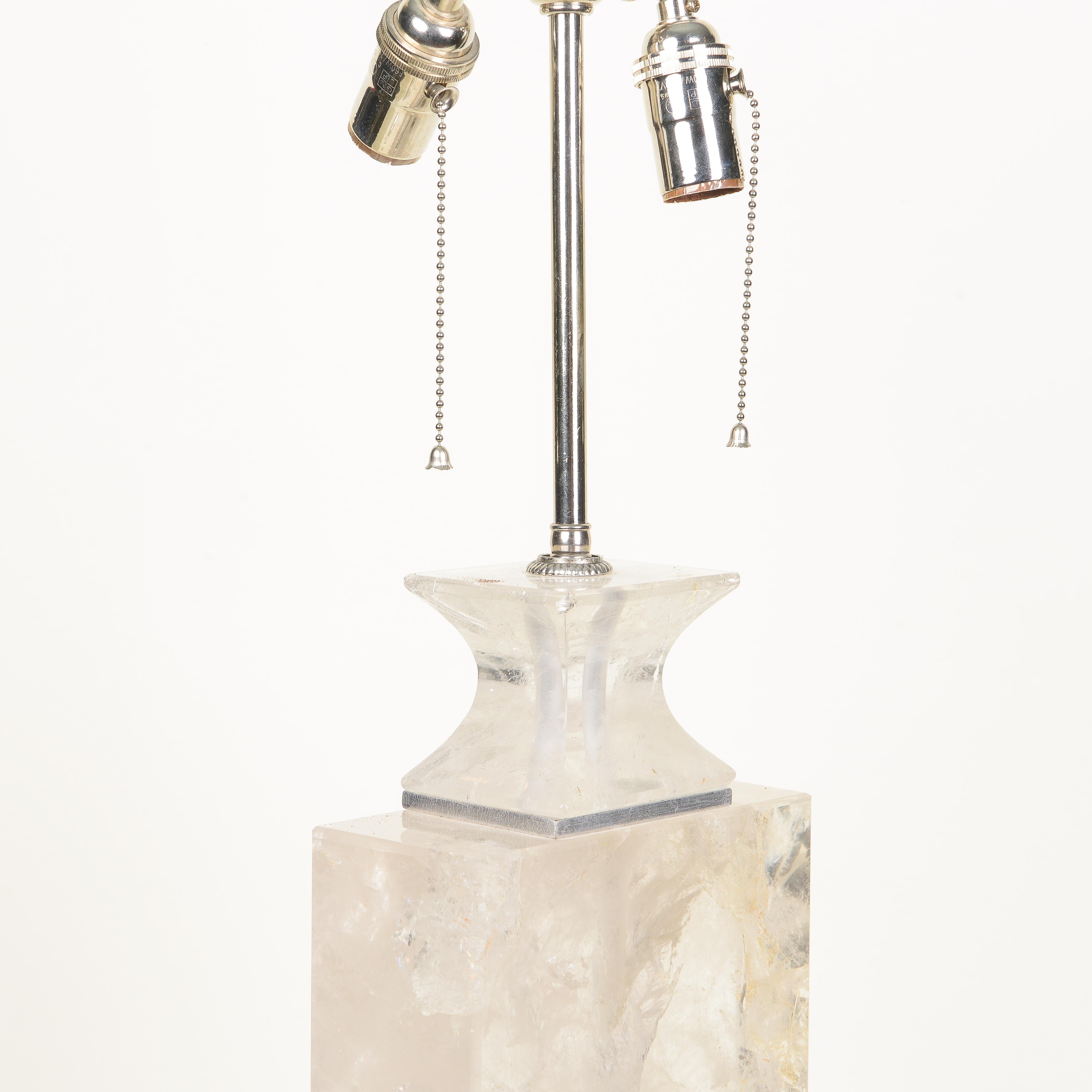 Quartz Lampe en cristal de roche de style Art déco en vente