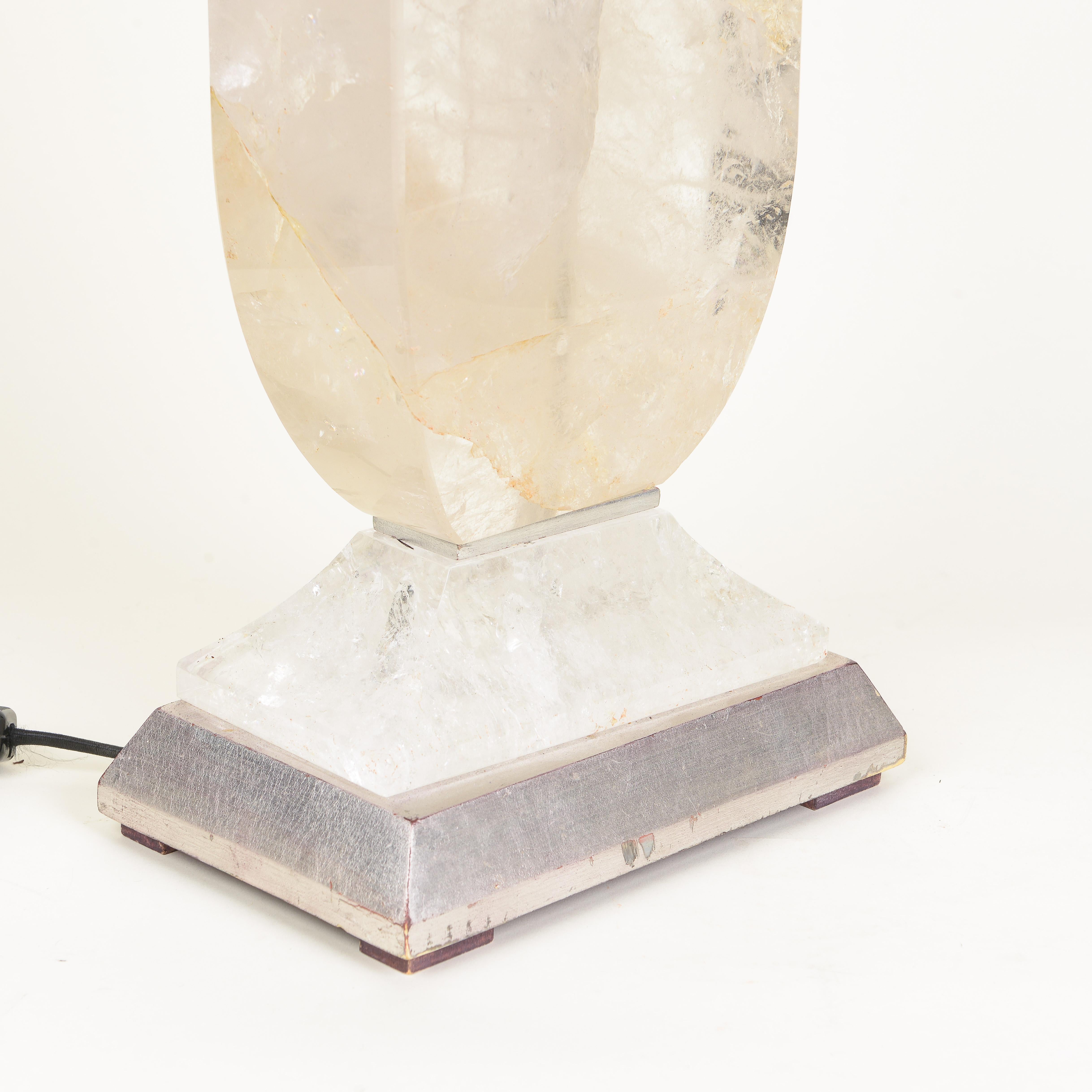 Lampe en cristal de roche de style Art déco en vente 2