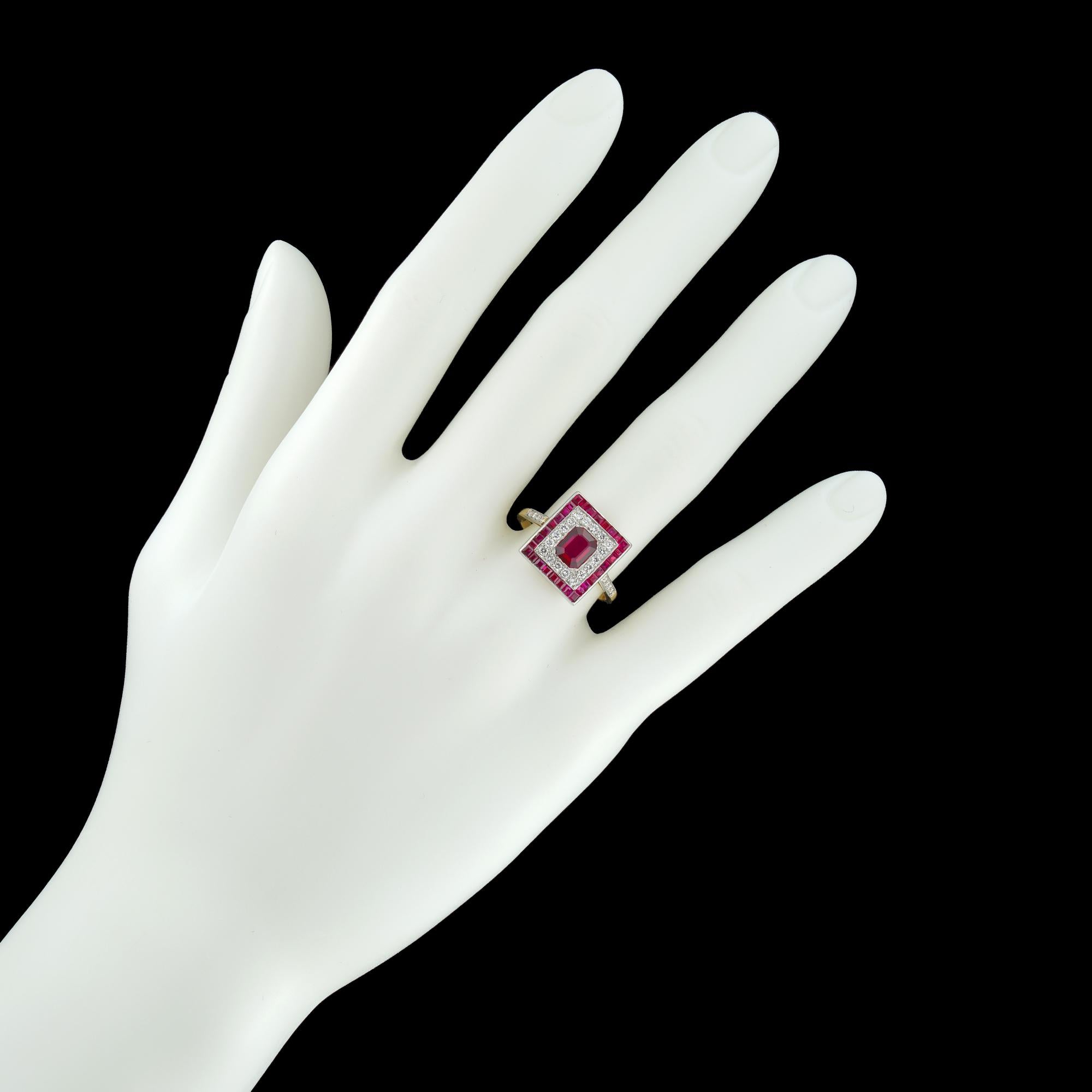 square ruby ring