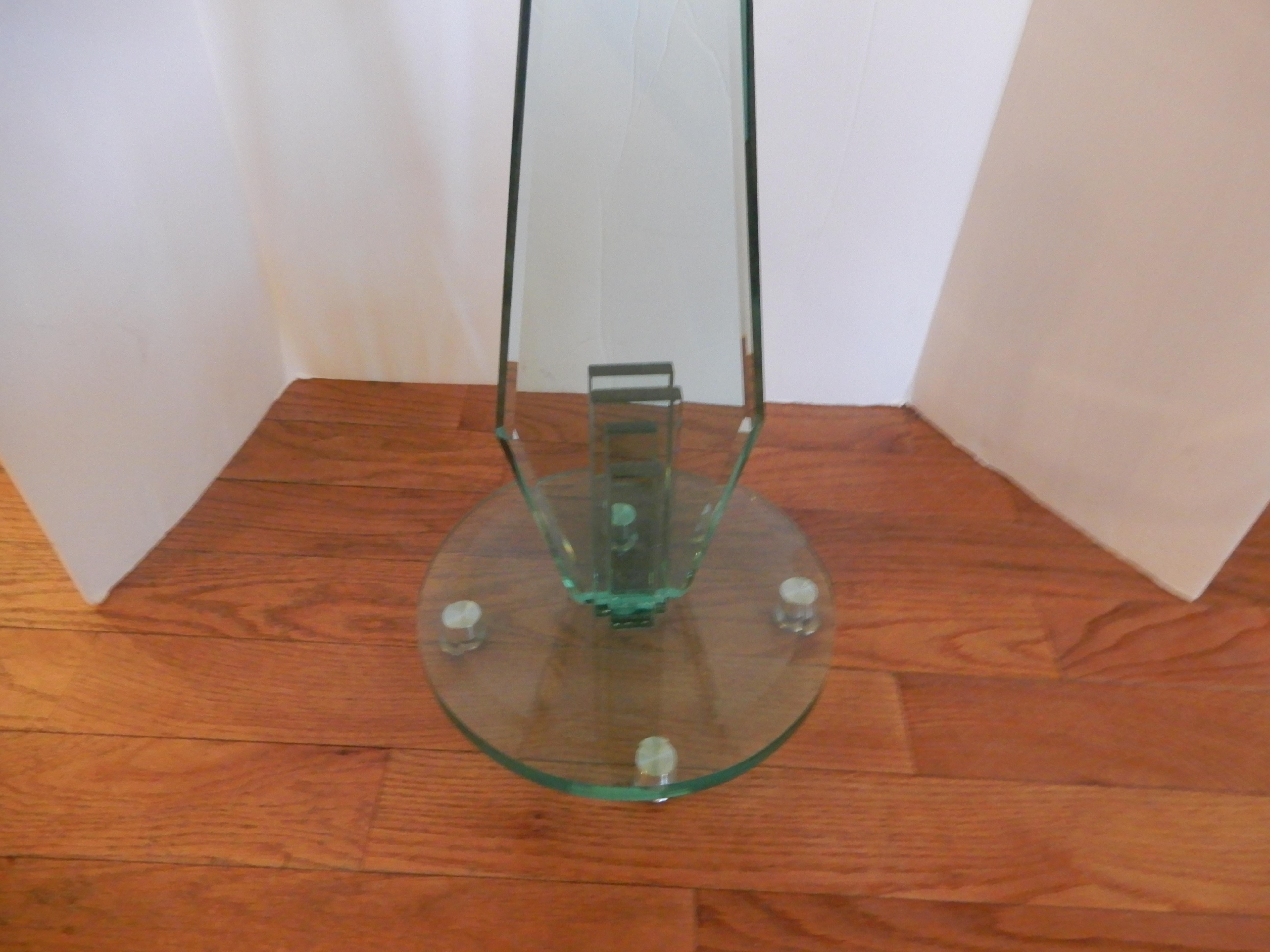 Beveled Art Deco Style Side or End Table in the School of Danny Lane