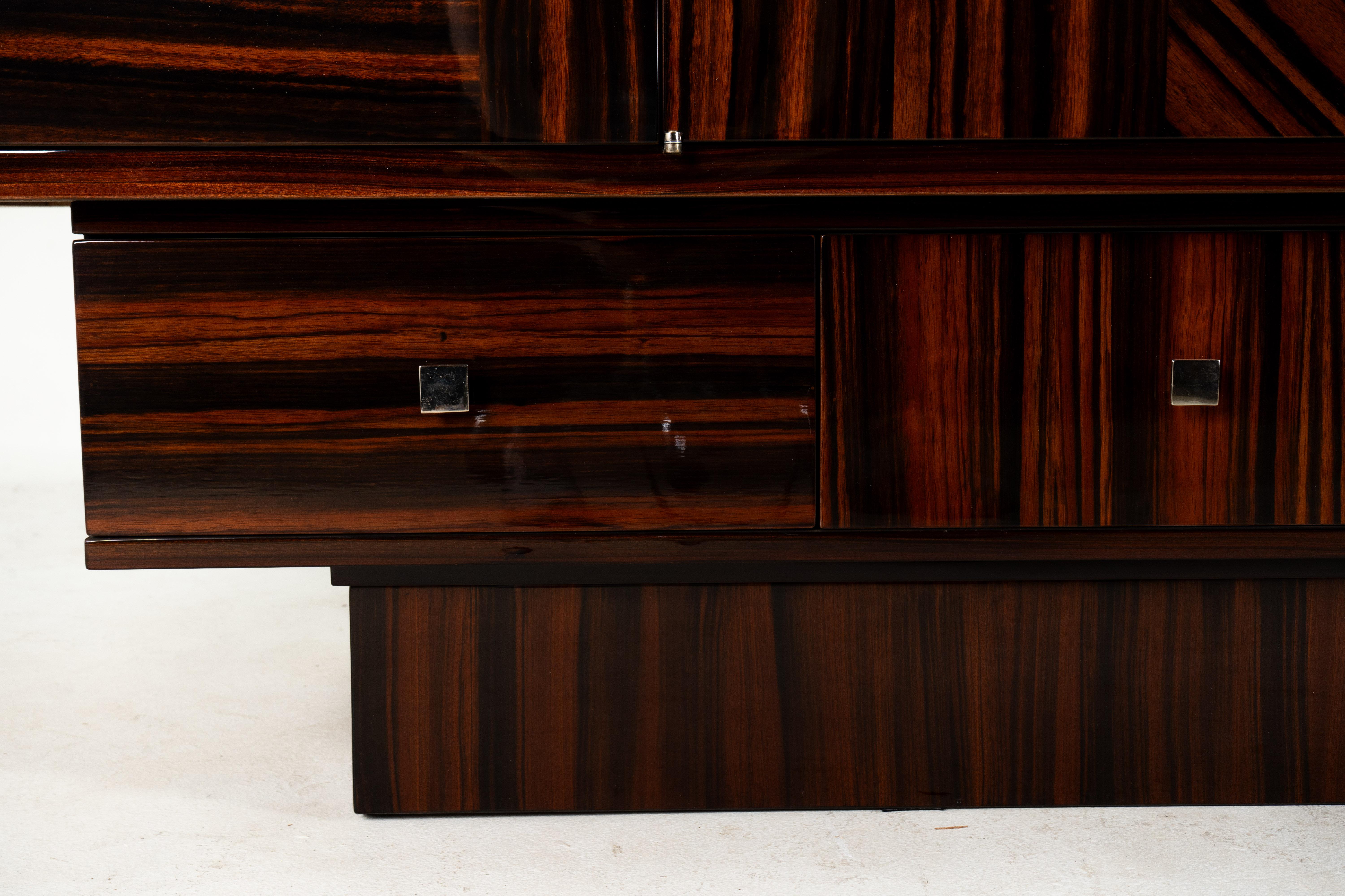 An Art Deco Style Sideboard In Makassar Wood With Four Doors in vendita 1