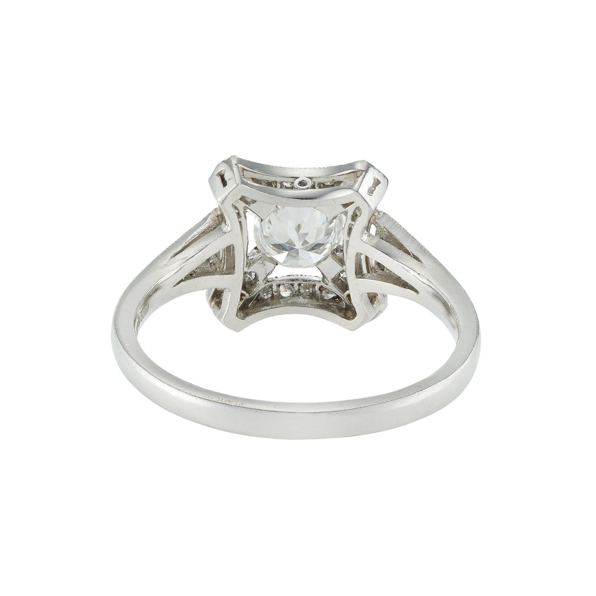 square cluster engagement ring