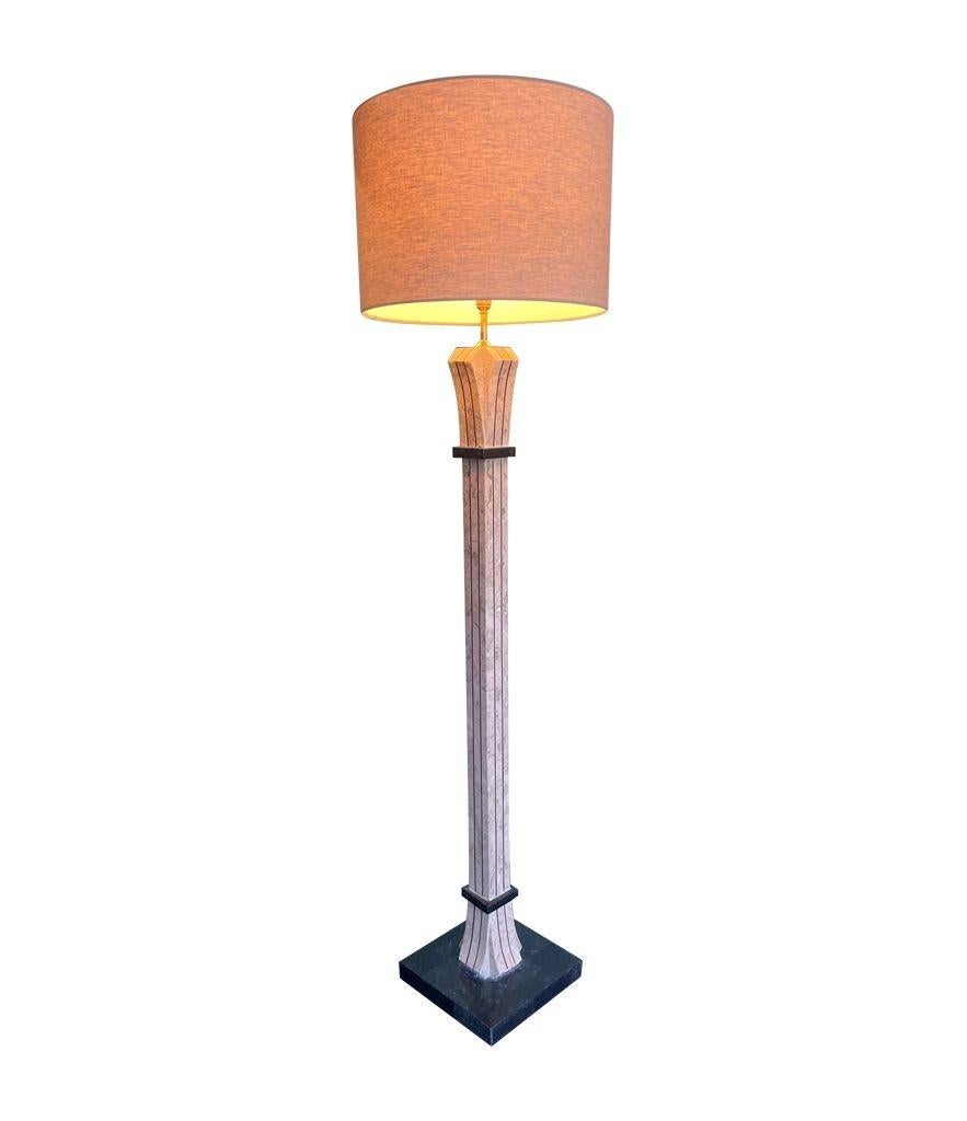 Late 20th Century An Art Deco style tessellated marble floor lamp by Maitland Smith For Sale