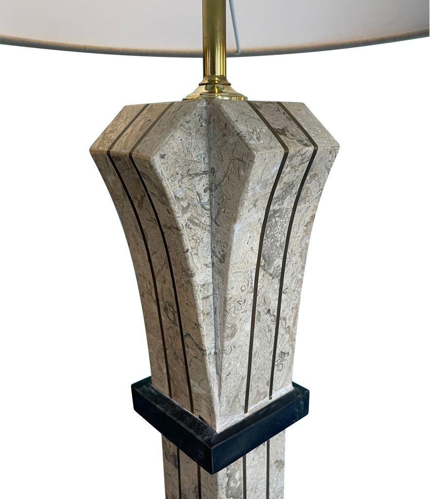 An Art Deco style tessellated marble floor lamp by Maitland Smith For Sale 1