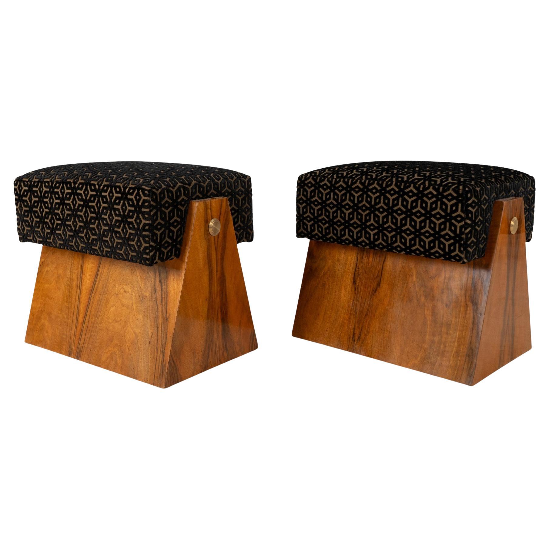An Art Deco style Upholstered Stool