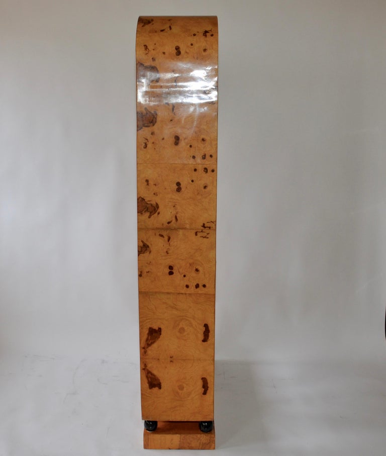 Art Deco Style Walnut Veneer Shelving Unit at 1stDibs