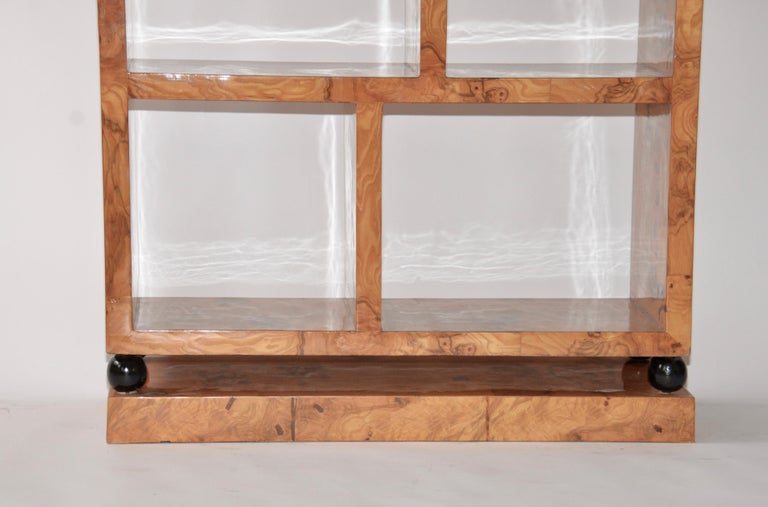 Art Deco Style Walnut Veneer Shelving Unit at 1stDibs