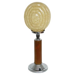 An Art Deco Table Lamp with Large Glass Shade